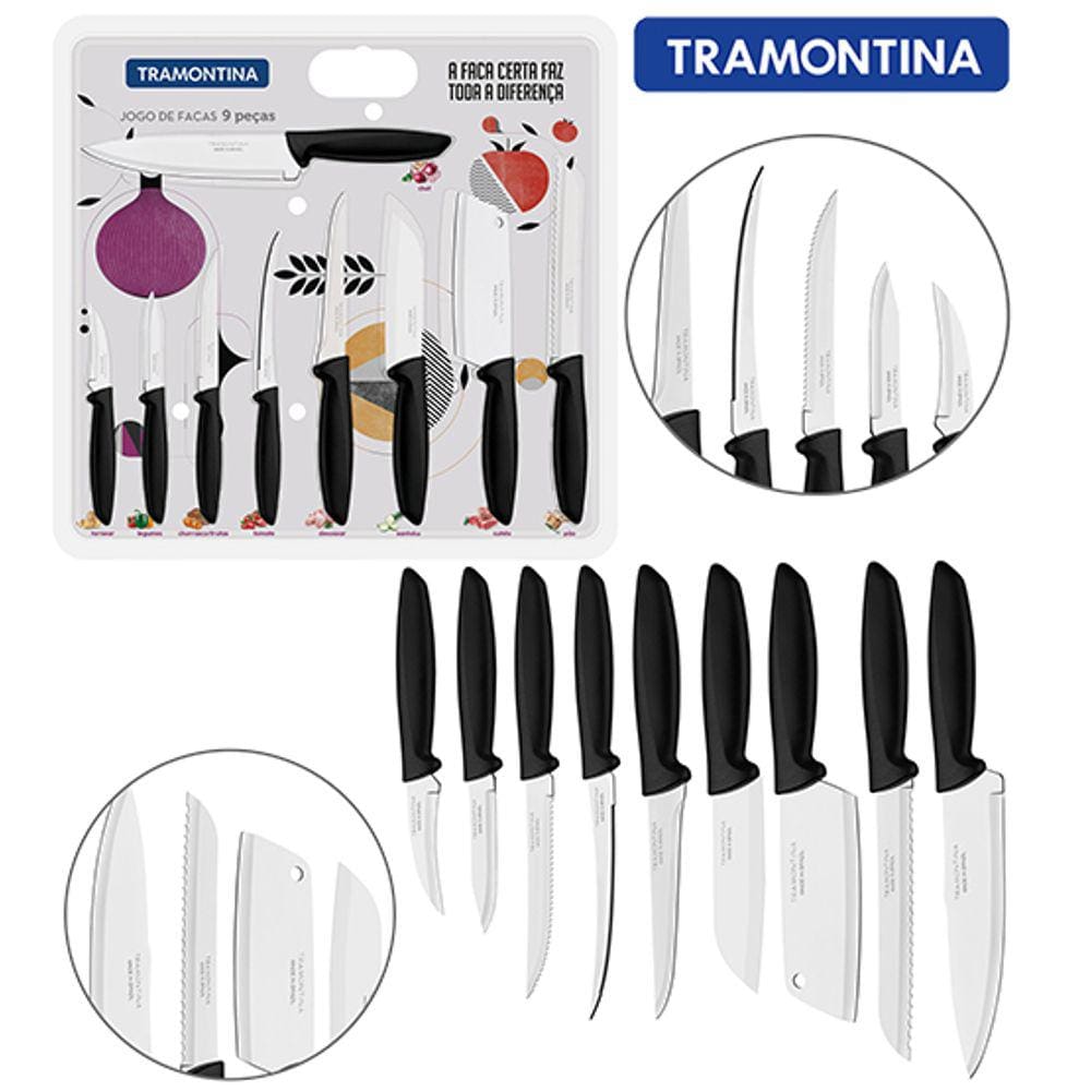 Conjunto de Facas 9 peças Tramontina Super Afiadas