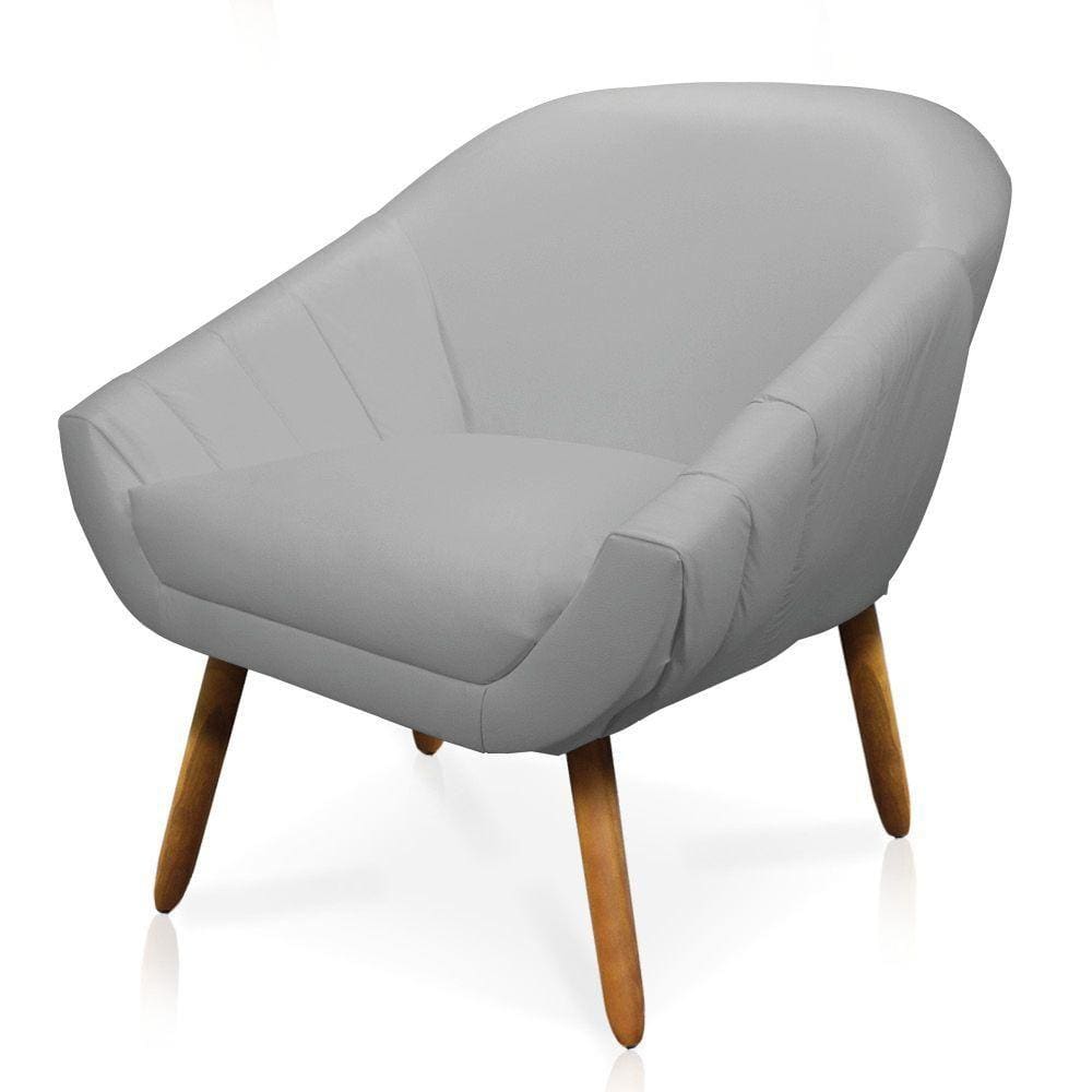 Poltrona Giovana Corino Cinza Castanho