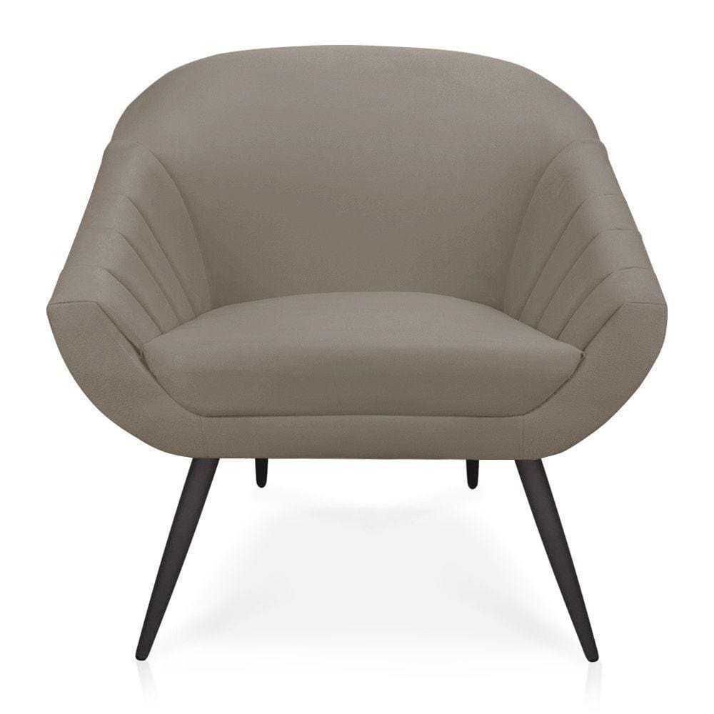 Poltrona Giovana Suede Marrom Rato de Ferro