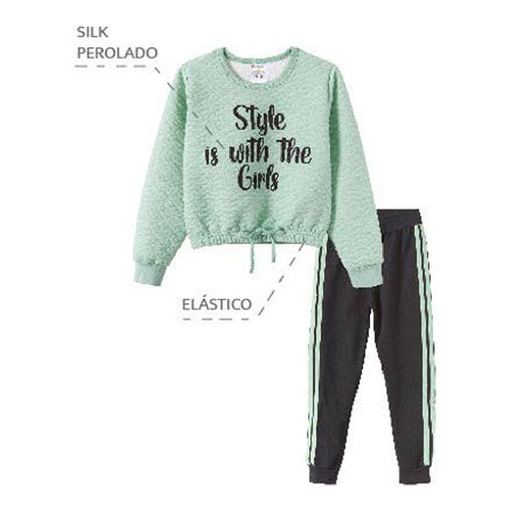 Conjunto Infantil Menina Blusa Matelasse Calça Jogger Moleto