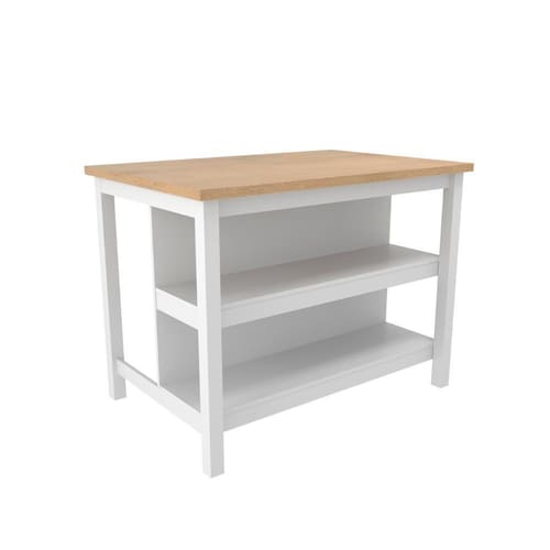 Menor preço em Ilha Cozinha Ditália 2 Prateleiras Branco CD-1019
