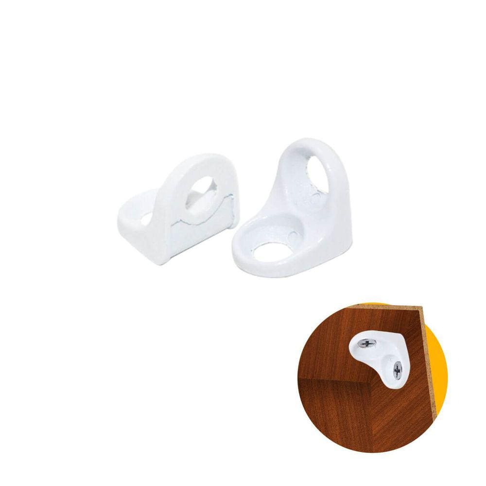 Cantoneira Suporte 17 x 17 Reforçada Branca - Pacote com 100