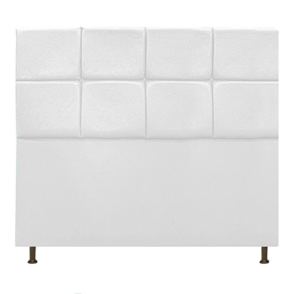 Cabeceira Estofada Damares 140 Cm Casal Com Botonê Branco