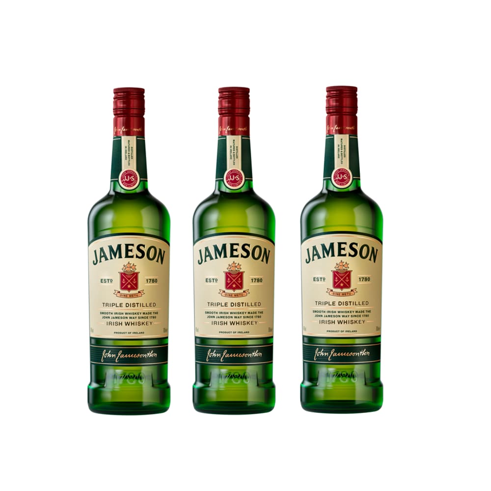 Kit Whiskey Jameson Irish Tridestilado 750ml 3 unidades