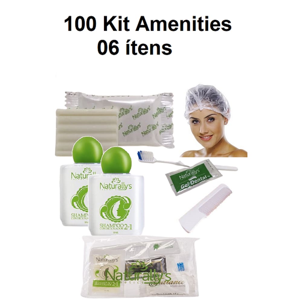 Kit Amenities Para Hotel Naturallys - 100 Kits c/06 itens