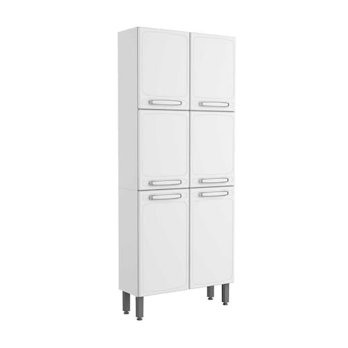 Paneleiro Armário Duplo Multiuso Organizador Alto 6 Portas 5 Prateleiras Evidence Cozinha Branco Menor preço em Paneleiro Armário Duplo Multiuso Organizador Alto 6 Portas 5 Prateleiras Evidence Cozinha Branco