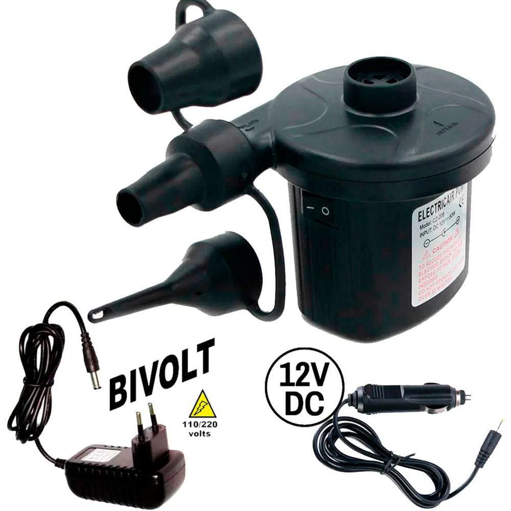 Bomba de Ar Inflador Colchão Inflável Bivolt + 12V Lorben