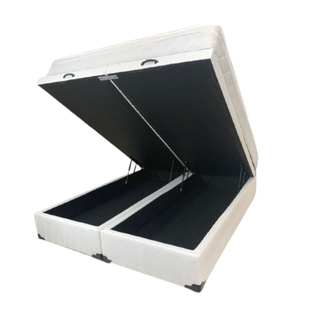Cama Box Baú Queen Com Colchão Molas Ensacadas - Blindado