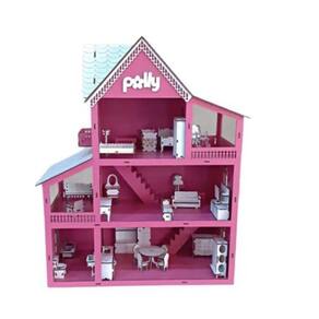 CASA DE MADEIRA PARA BARBIE pintada