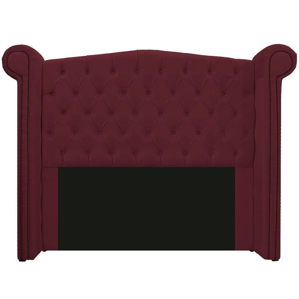 Cabeceira Estofada Veneza 140 Cm Casal Suede Bordô