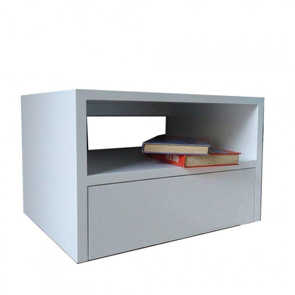 Mesa De Cabeceira Suspensa Trovarelli 1 Gaveta - Branco