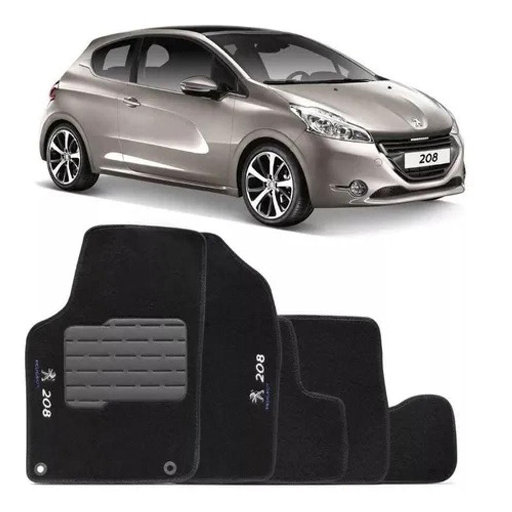 jogo de Tapete Peugeot 208 Bordado 2012 13 14 15 16 17 2018