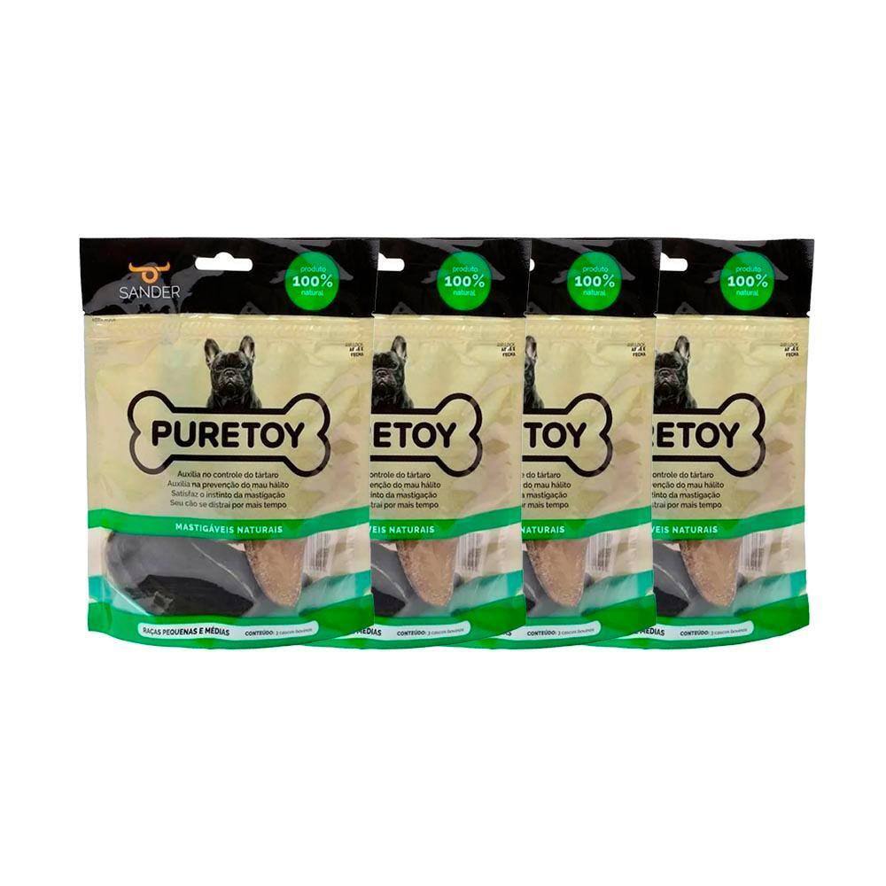 Combo 4 Cascos Bovinos Caes Puretoy Com 3 Peças Cada