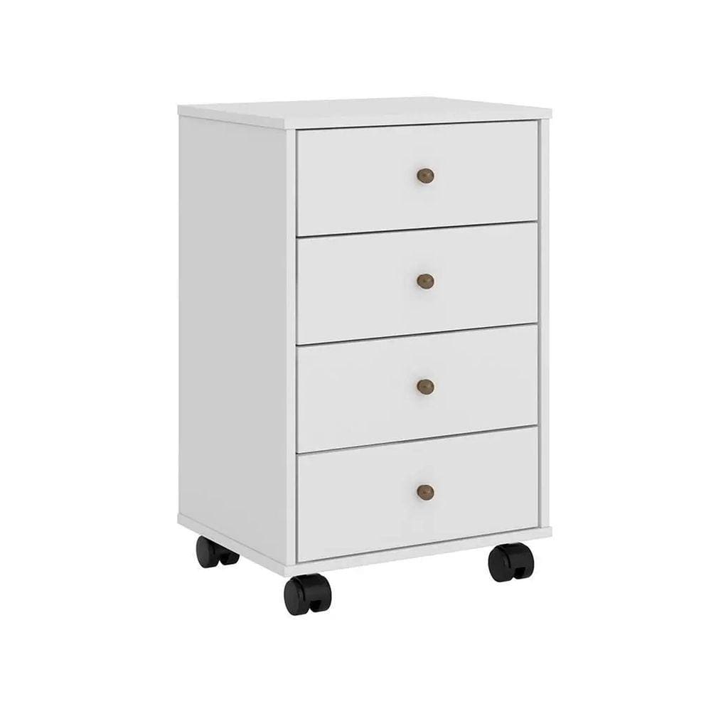 Gaveteiro 4 Gavetas Office Presence Branco Demobile - SSX Multicoisas