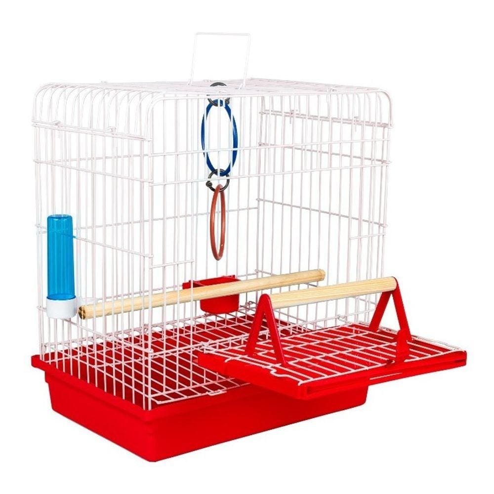 Gaiola Calopsita Junior Aves Completa Luxo JelPlast Vermelho