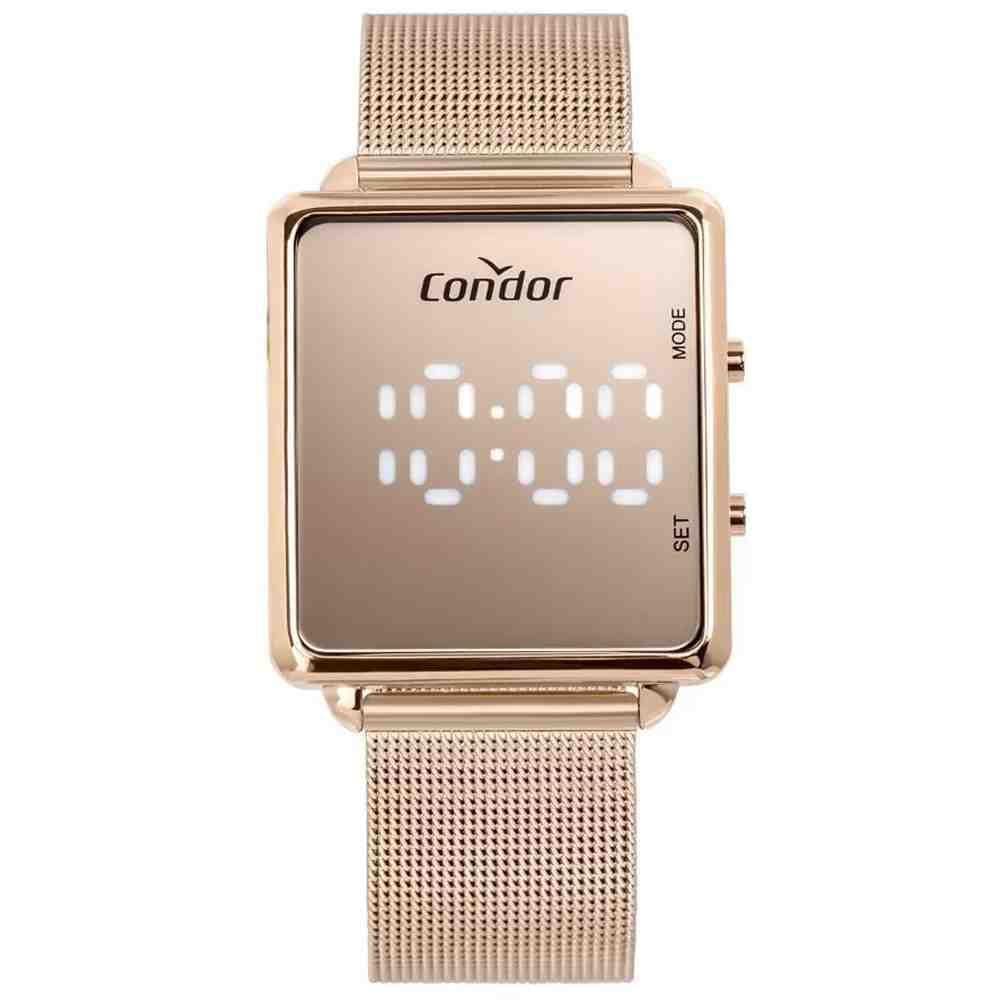 Relógio Condor Feminino Led Rosé COMD1202AGS/4J