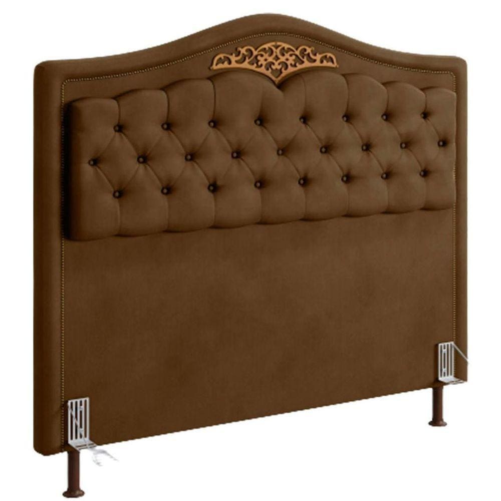 Cabeceira Holanda 1,60 Para Cama Box Queen Castor Veludo