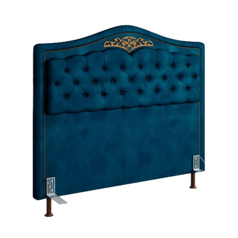 Cabeceira Holanda 1,60 Para Cama Box Queen Azul Luxor