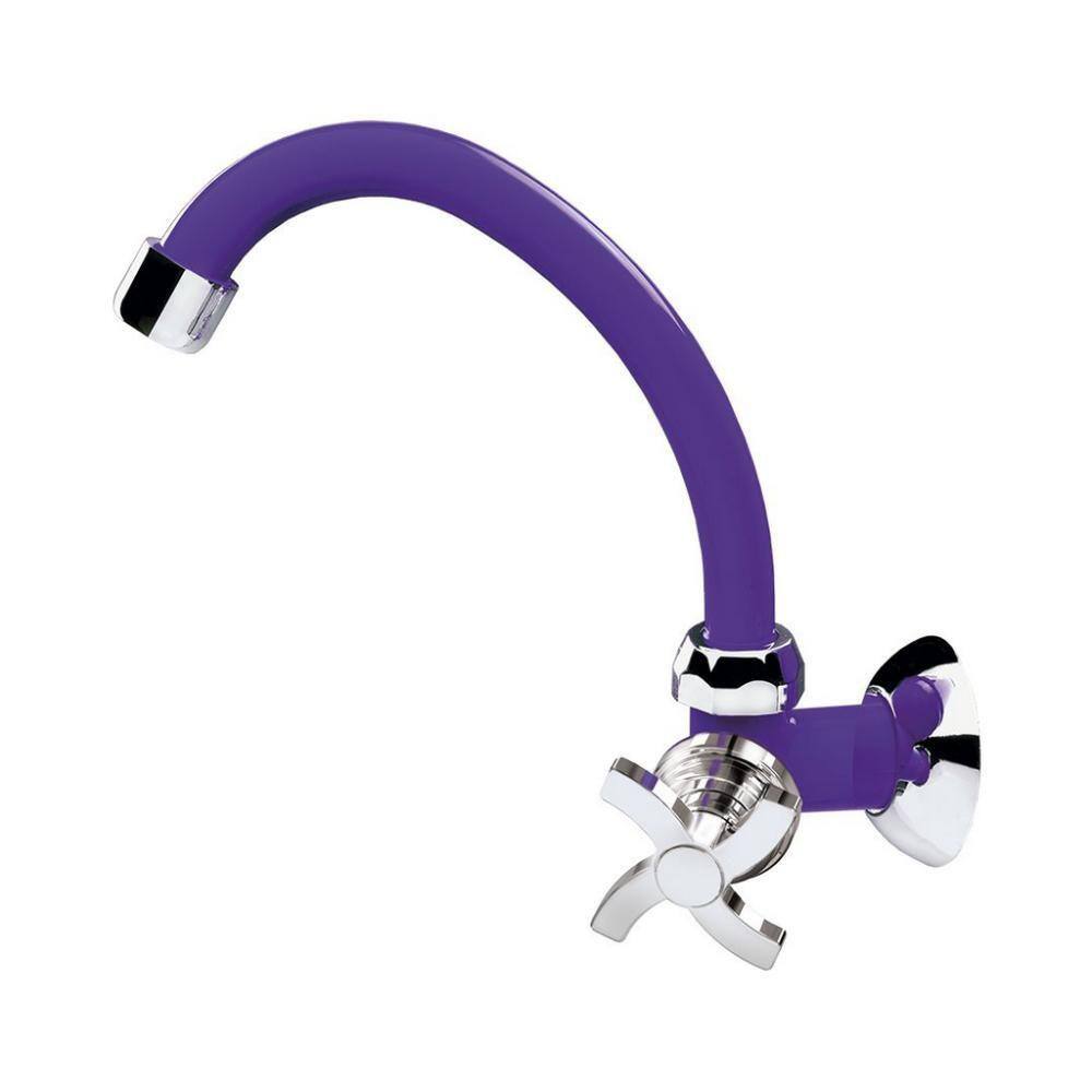 Torneira Parede Colors Quadriseta Roxa/cromado