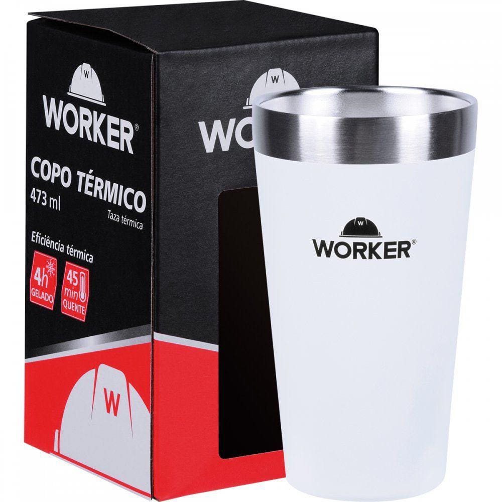 Copo Térmico Em Aço Inoxidável Branco 473ml Worker - 247137