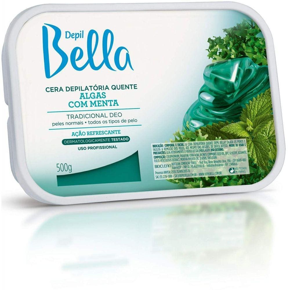 Cera Depilatoria Depil Bella Algas C/Menta 500Gr