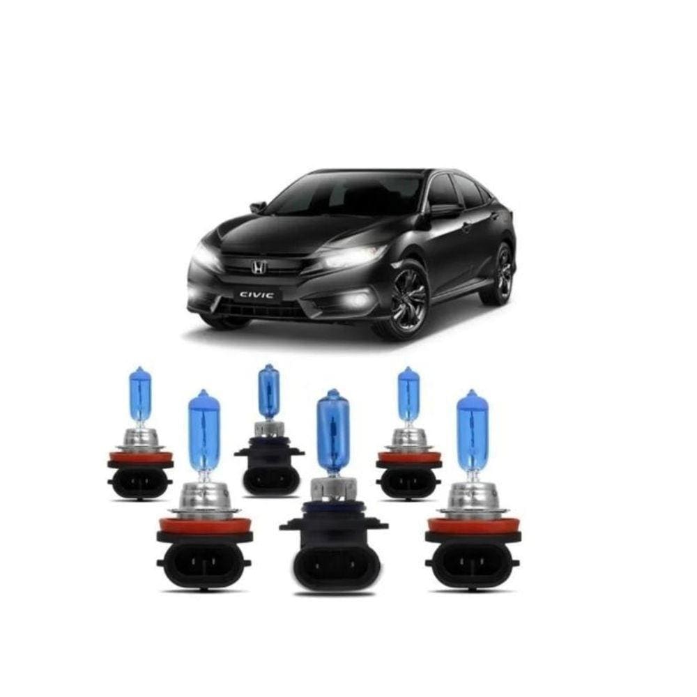 Kit Lâmpadas Civic 10 2017 2018 2019 Super Brancas