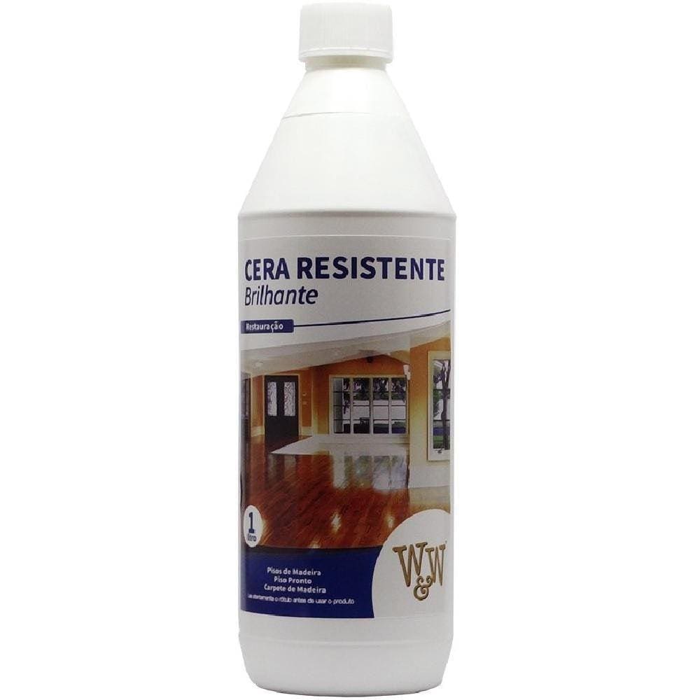 Cera Brilhante Líquida Resistente Piso De Madeira W&W 1L