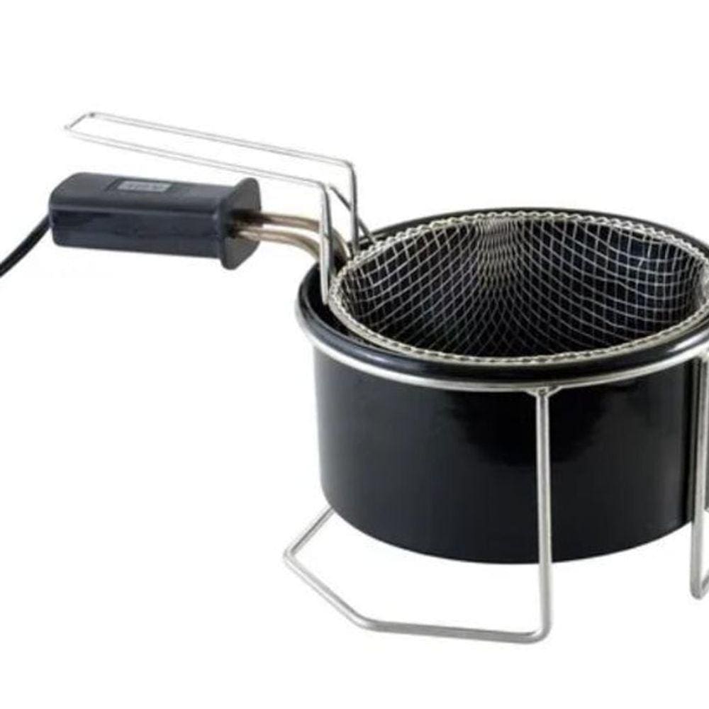 Fritadeira Elétrica Com Óleo Tacho Esmaltado 1 Litro 110