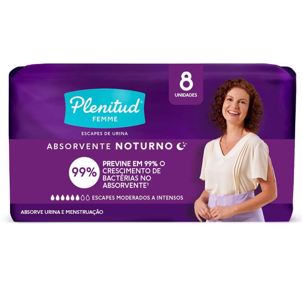 Protetor Diário Plenitud Femme Noturno 8 Unidades