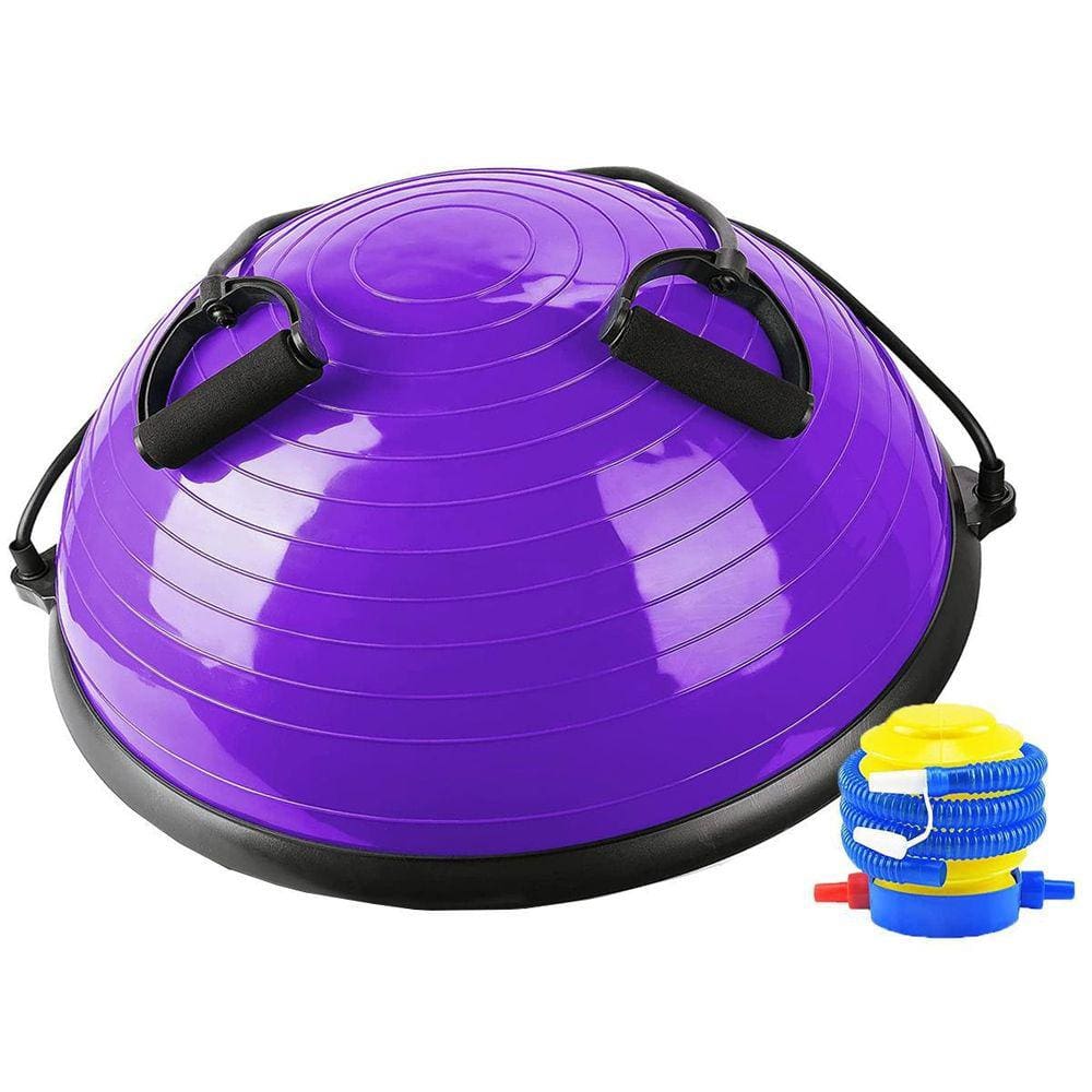 Bosu Meia Bola Com Elásticos Extensores E Bomba De Ar Bravus