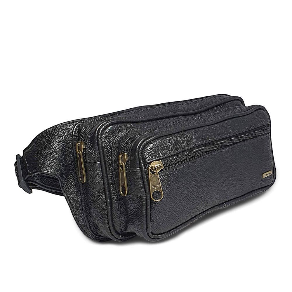 Pochete Grande Masculina De Couro Espaçosa 4 Bolsos - Le Voyage