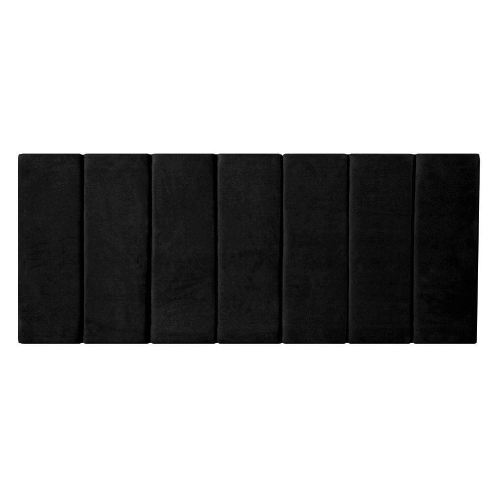 1 Módulo 60cmX20cm Cabeceira Modulada Estofada Preta Retangular Para Cama Box Queen King Solteiro ou Casal