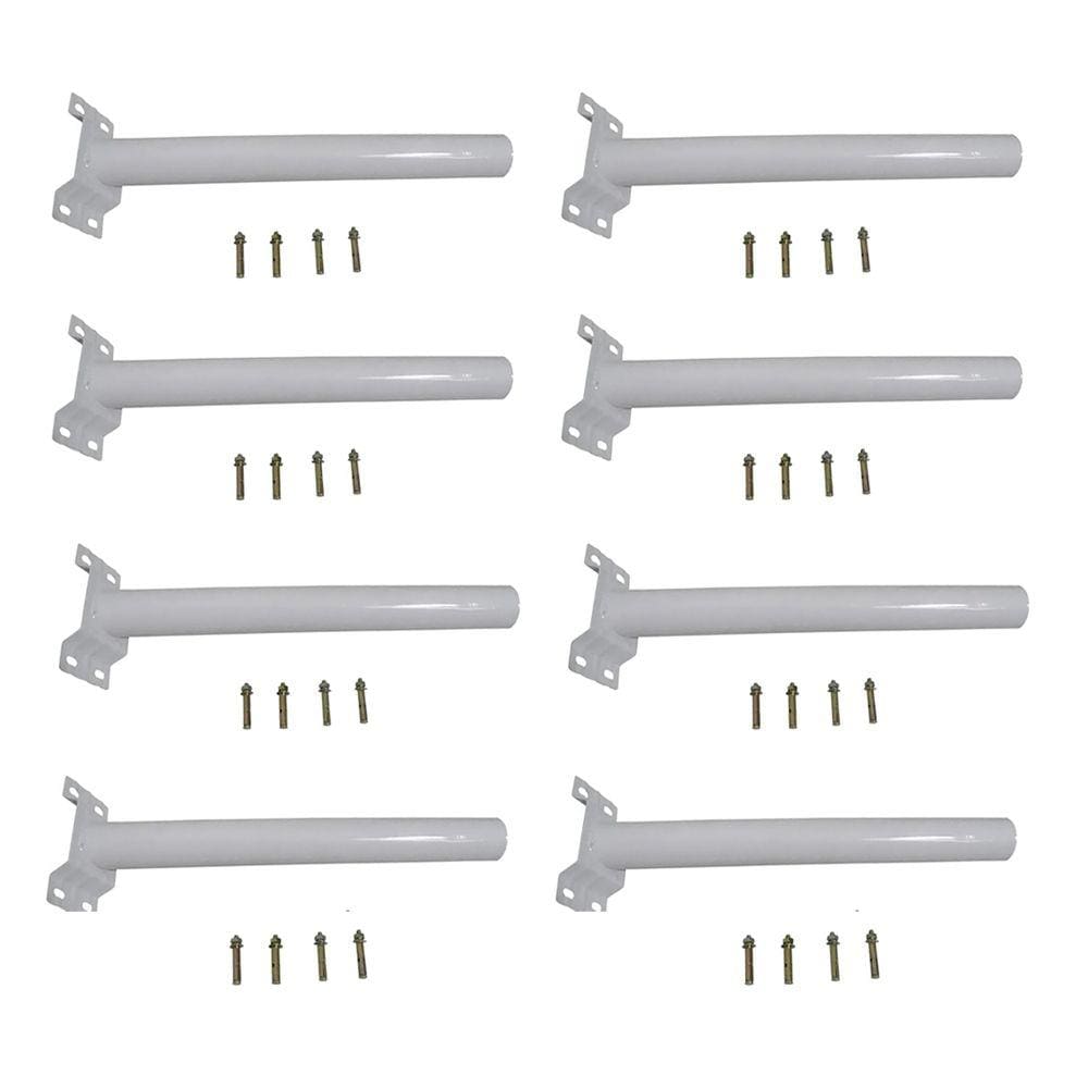 Suporte Barra Luminaria Solar Kit 8 Und Rua Poste Aço Quintal Jardim