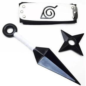 kit Bandana Naruto aldeia da folha Renegado, Kunai, Shuriken e