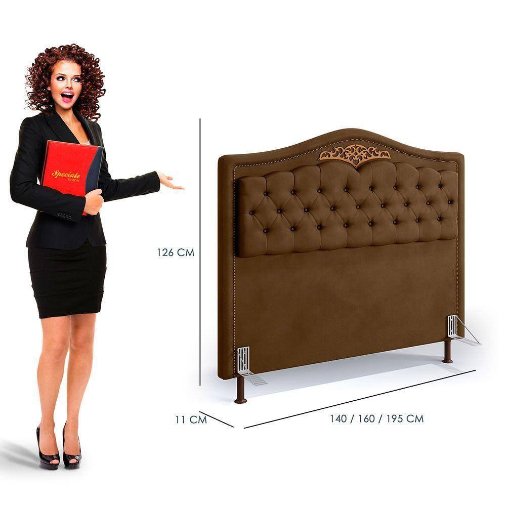 Cabeceira Holanda 1,95 Para Cama Box King Size Castor Veludo