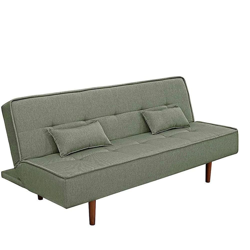 Sofá Cama Silver 2 Estágios 3 Lugares Linho Carvalho
