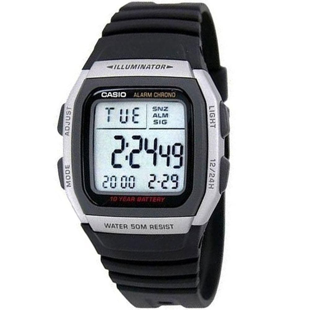 Relógio Masculino Casio Standard W-96h-1avdf Preto e Prata Illuminator