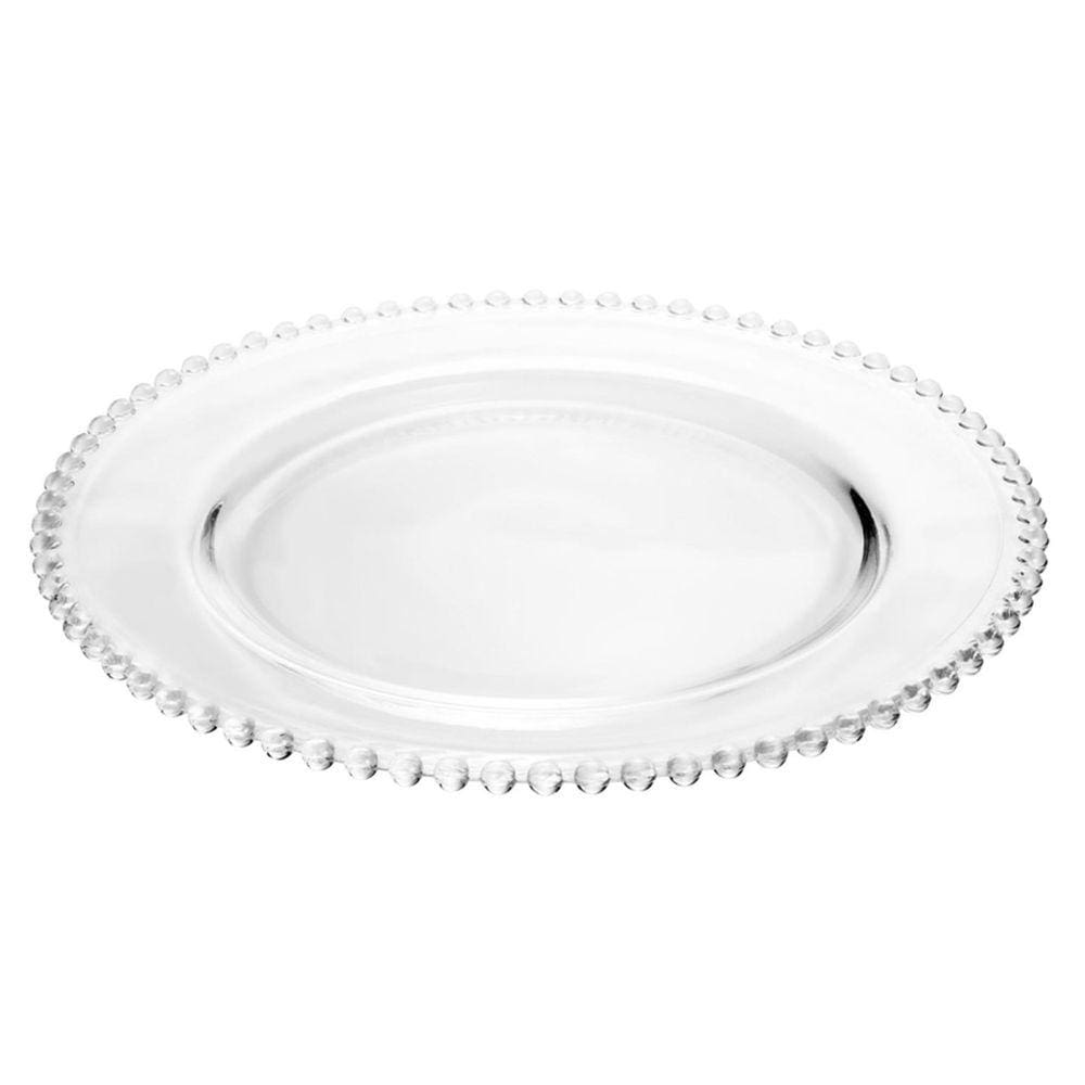Prato Raso Pearl Clear 28 cm em Cristal Ecológico Wolff