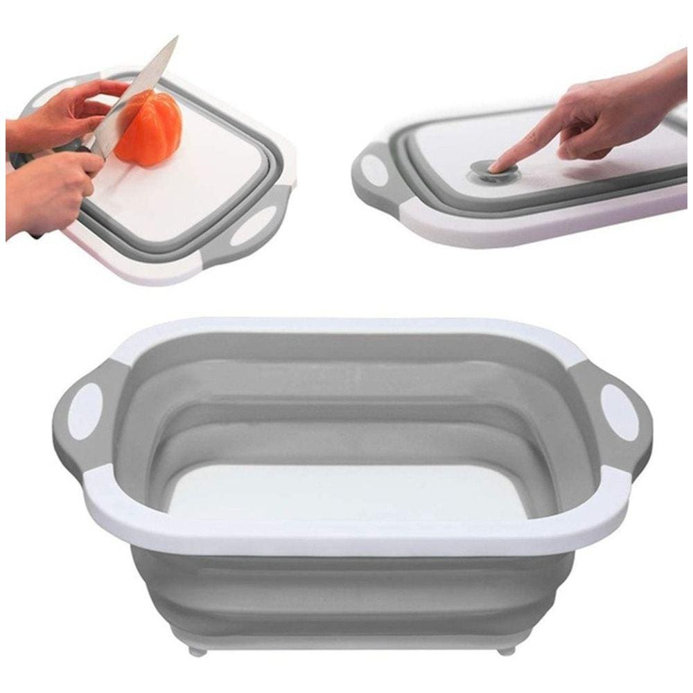 Tábua Escorredor Em Silicone Retrátil 3 Em 1 Corte Bacia