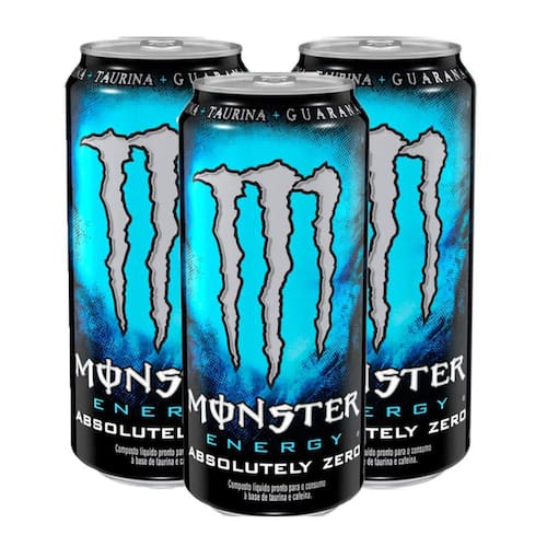 Energético Monster Energy Absolutely Zero 473ml | Kit com três unidades