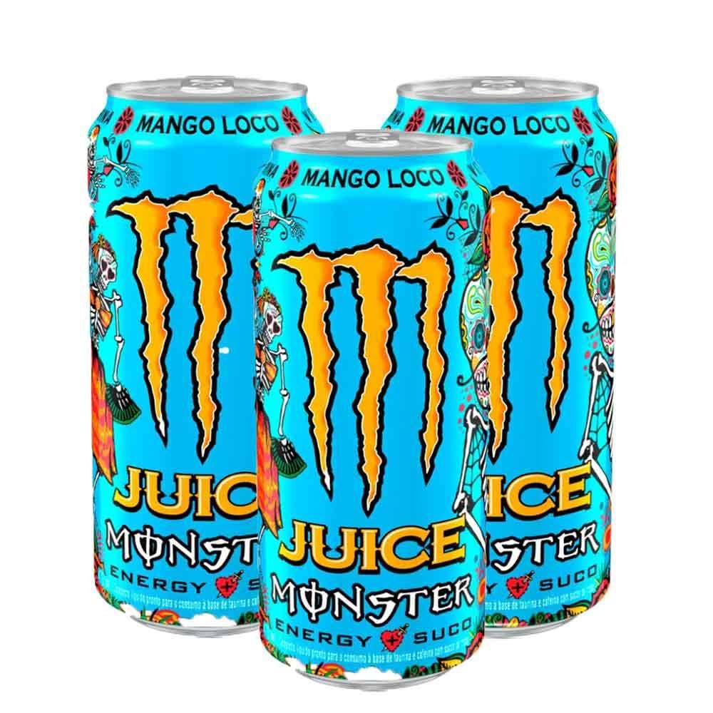 Energético Monster Energy Juice Mango Loco 473ml | Kit com três unidades