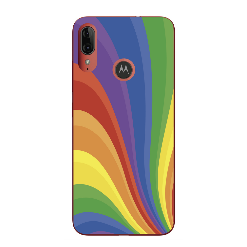Capa Case Capinha Motorola Moto E6 Plus Arco Iris Linhas