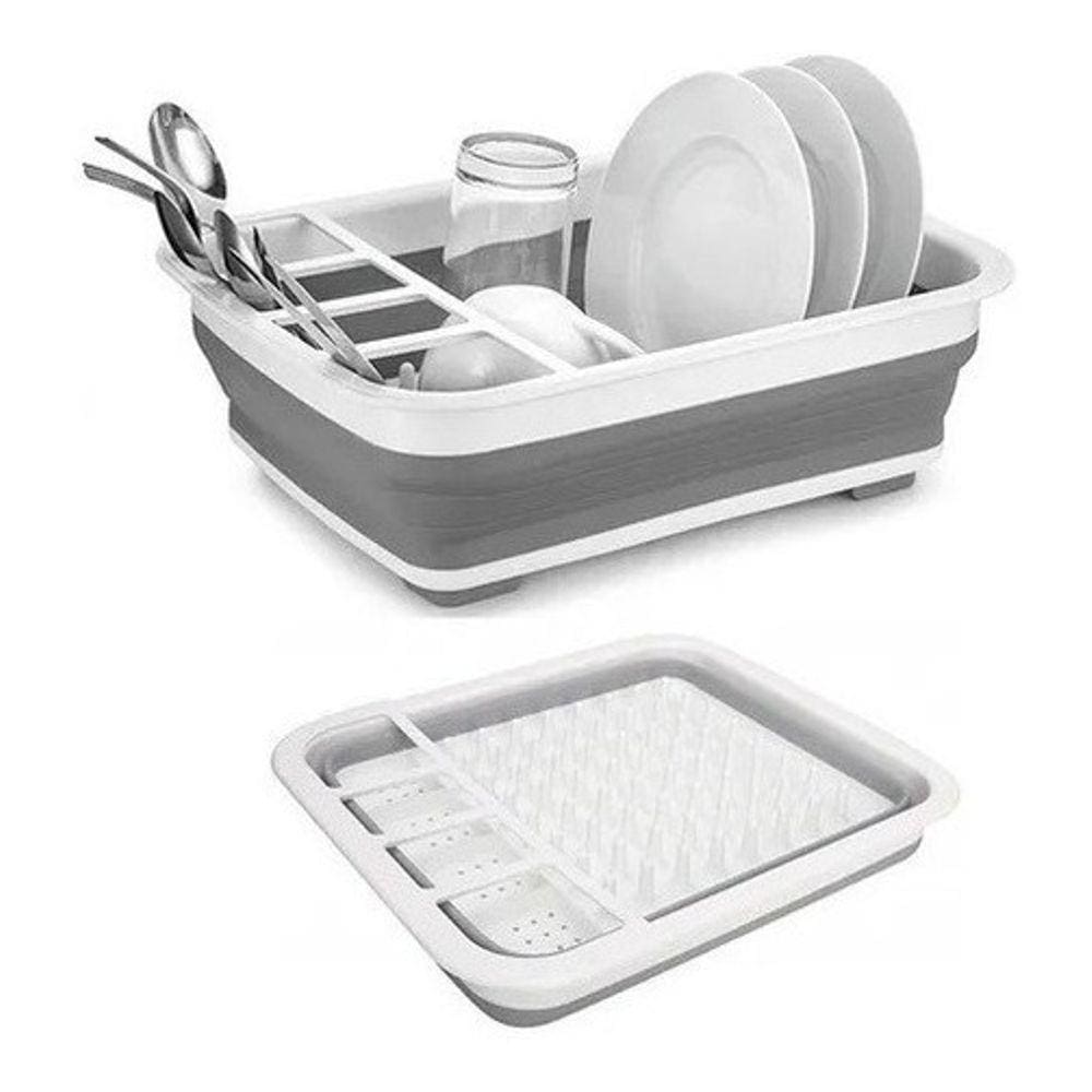 Escorredor Pratos Copo Talher Retrátil Silicone Dobrável