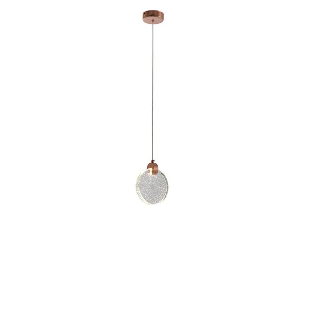 Pendente Cristal Redondo Rose Gold 13cm Led 5W 3000K Bivolt