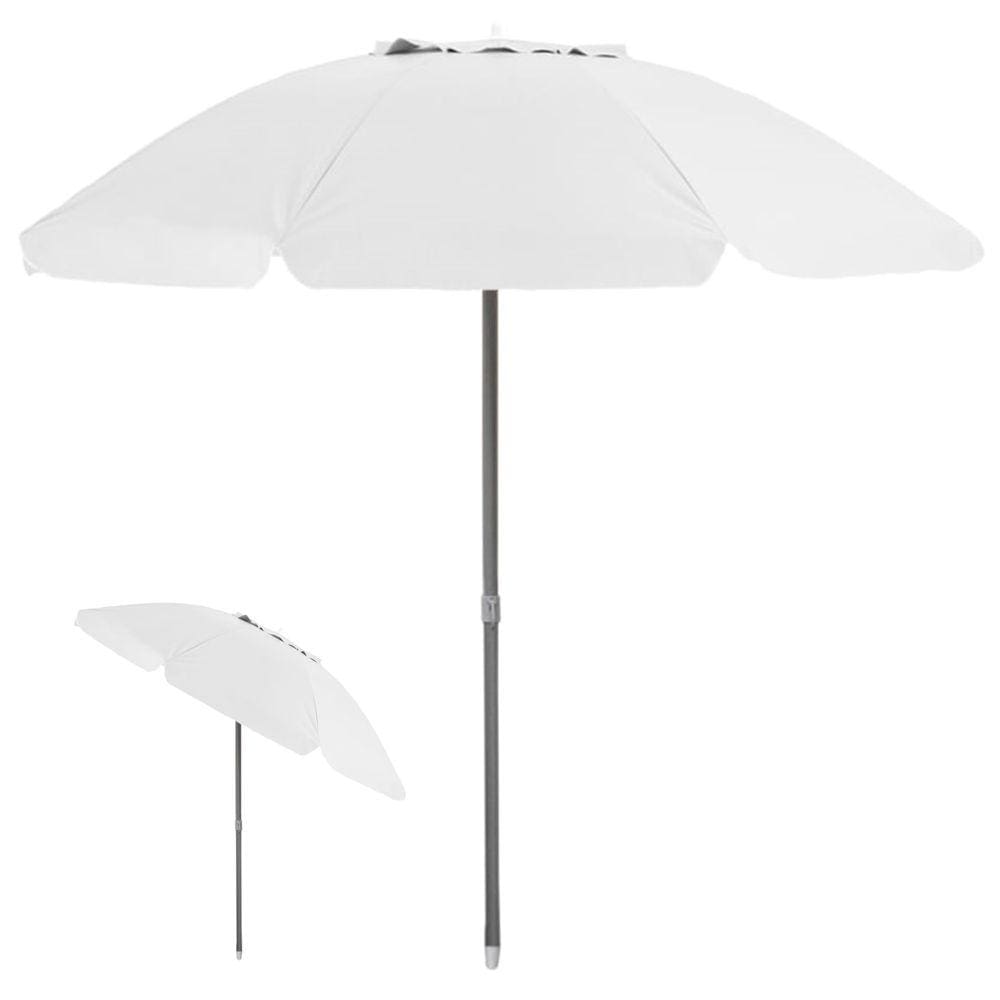 Guarda Sol Bagum Alumínio 2,4m Articulável Praia Piscina Camping Branco - Belfix