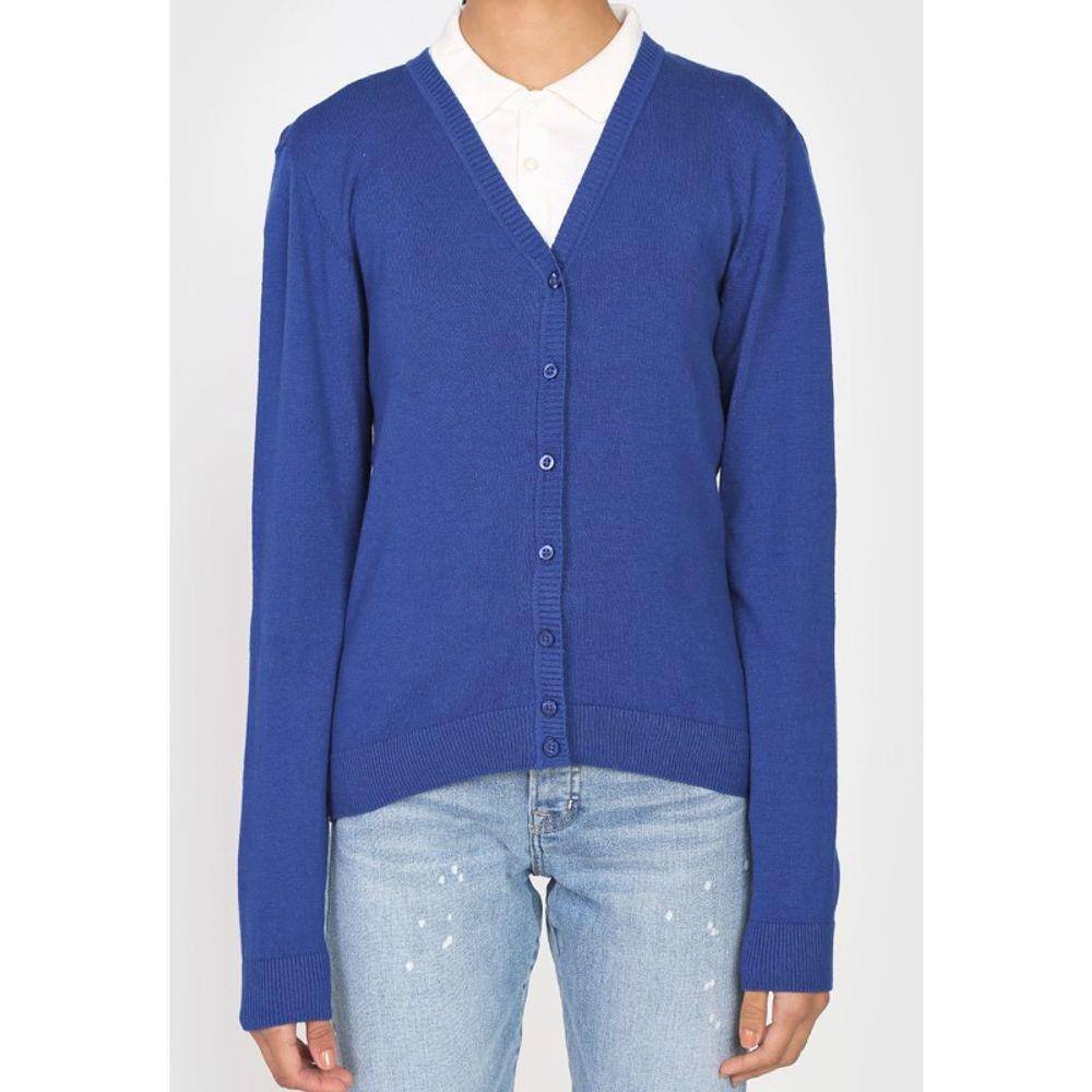 Casaco manga longa tricot decote em V Malwee