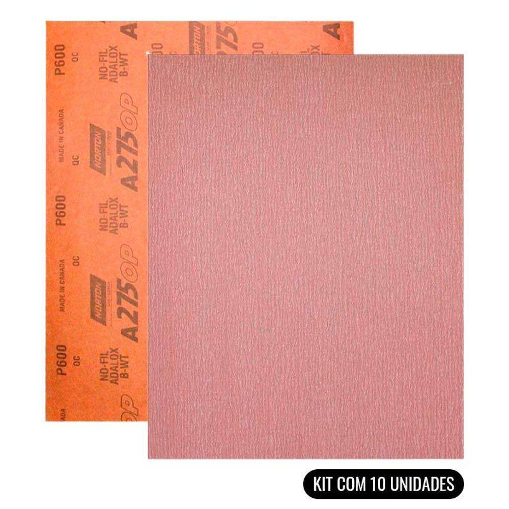 Lixa D`água a Seco A275 Grana 600 Kit Com 10 Unidades NORTON