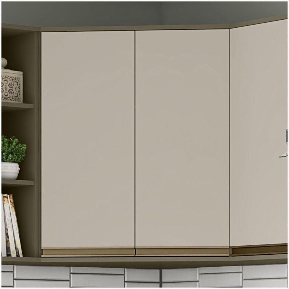Armário Aéreo Canto Oblíquo 02 Portas évelin Henn Duna Cristal