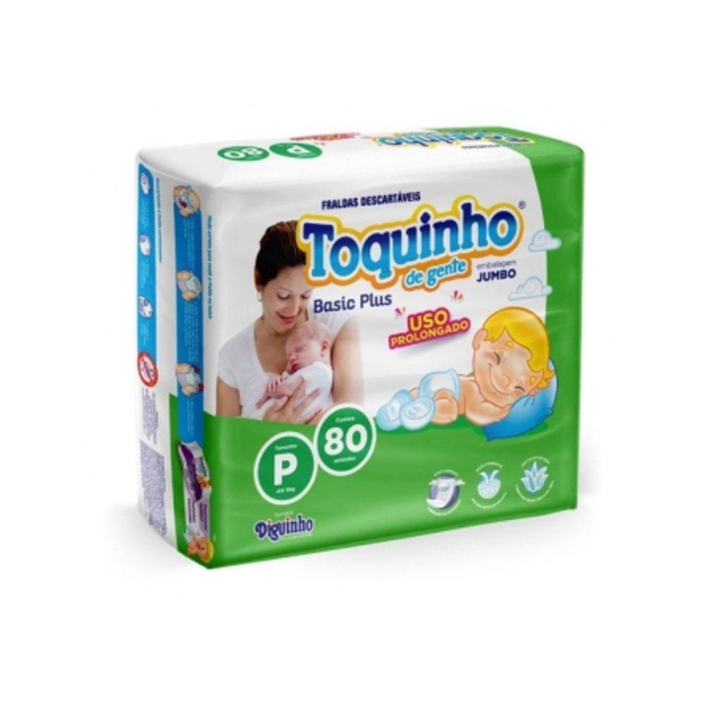 Fralda Infantil Toquinho De Gente Basic Plus P C/80