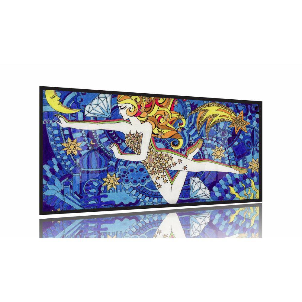 Quadro Beatle.s Lucy In The Sky With Diamonds 130x60 Moldura Preta 2x2